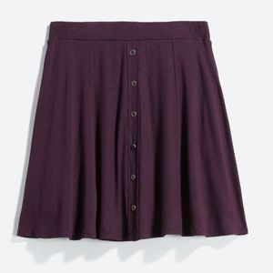 Button front knit skirt